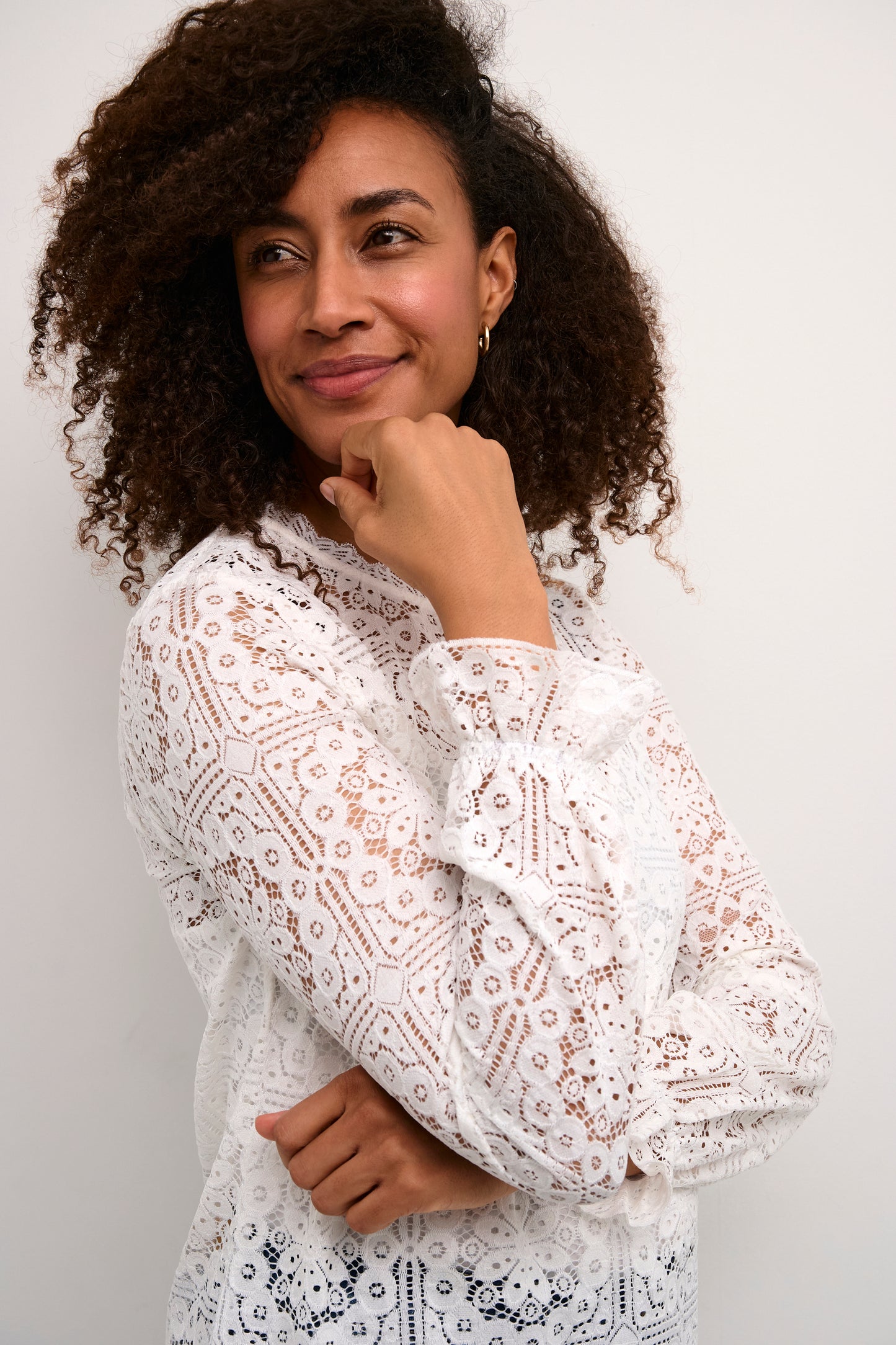 CRTiley Lace Blouse Cream