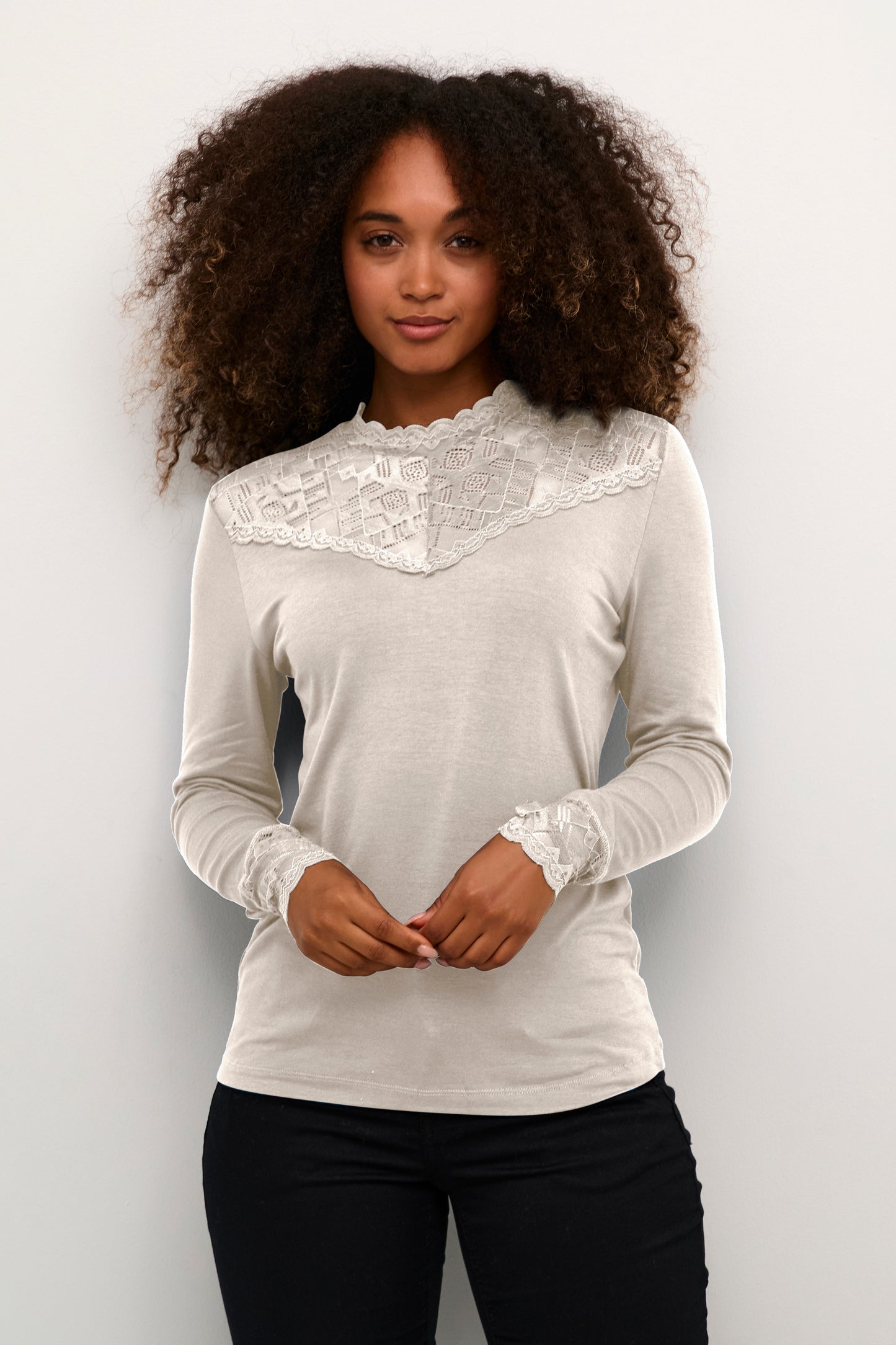 CRTrulla Jersey Blouse Cream