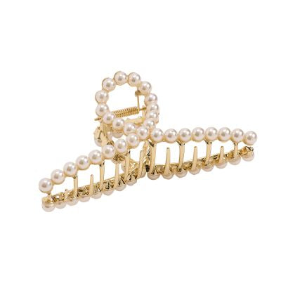 Gold with Pearl XL hårklemme