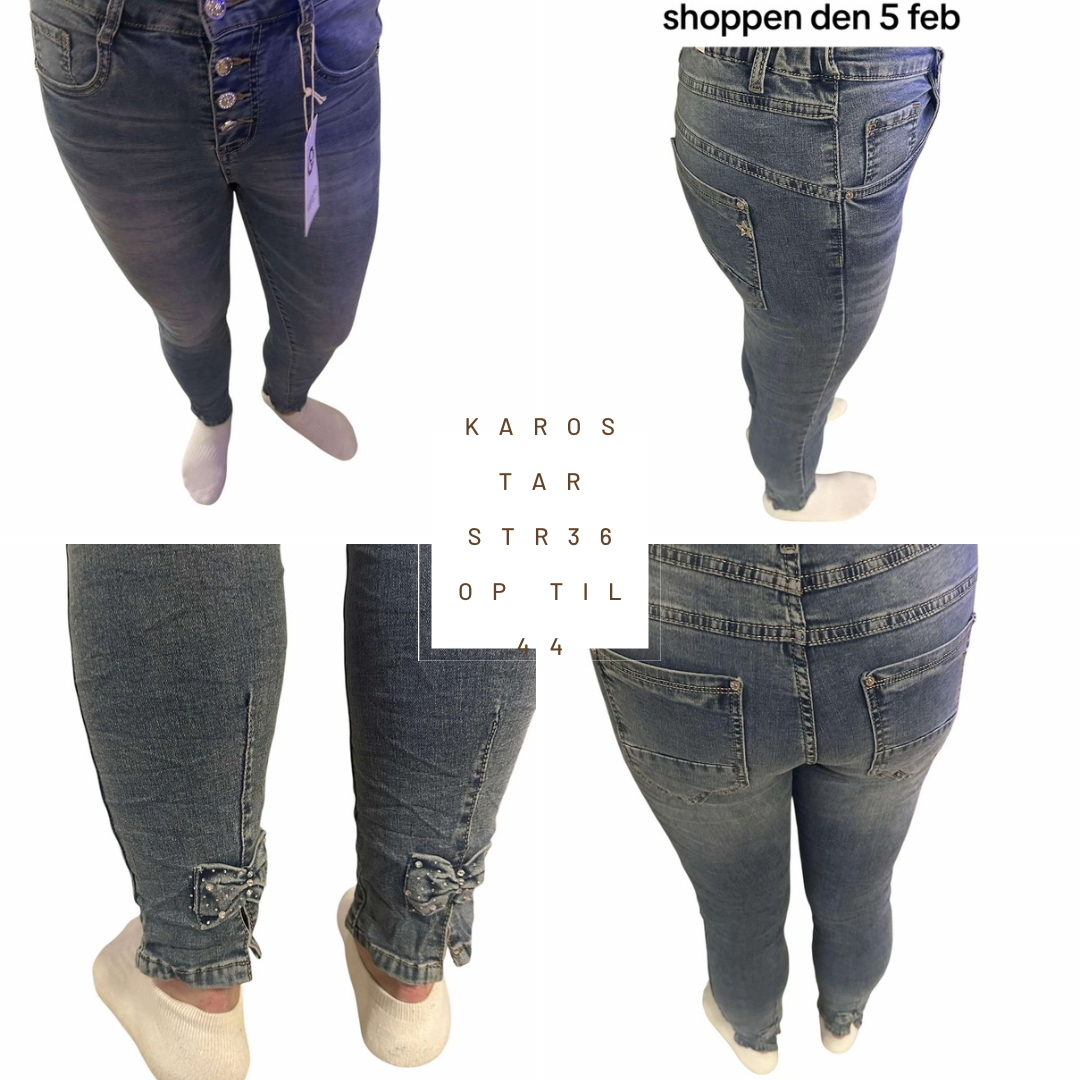 Karostar jeans M sløjfe