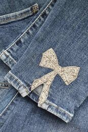 BOW DIAMOND DENIM JEANS